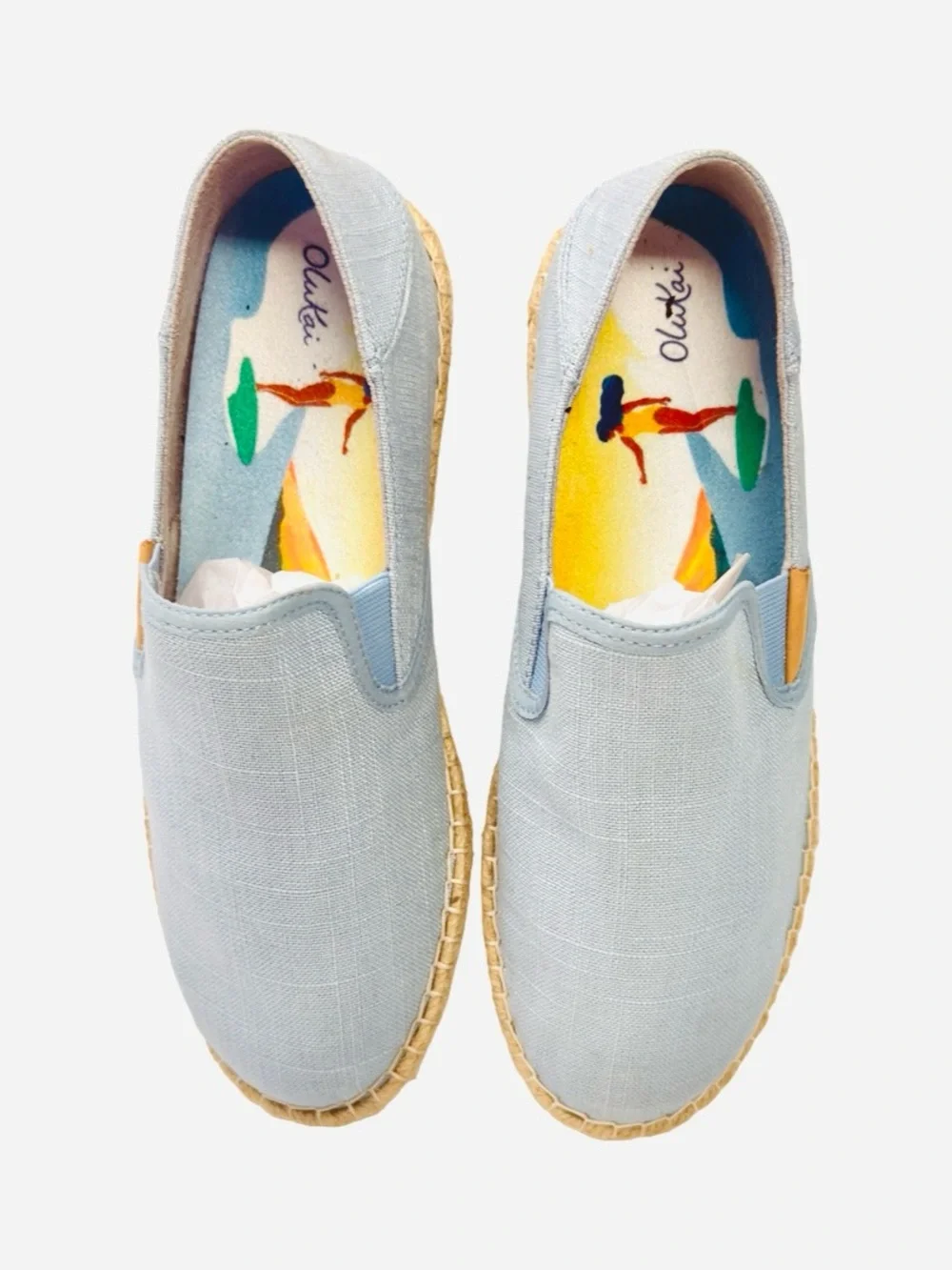 OLUKAI Kaula Pa'a Kapa Convertible Espadrille Shoes Blue Size 8.5